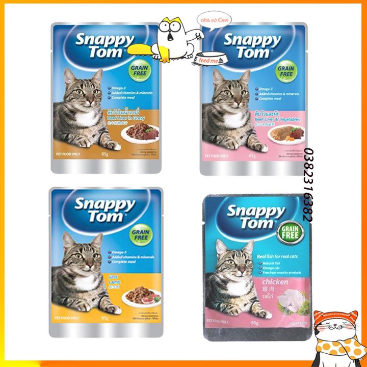 [ Mua 4 tặng 1 ] pate snappy tom 85gr 4 vị thơm ngon