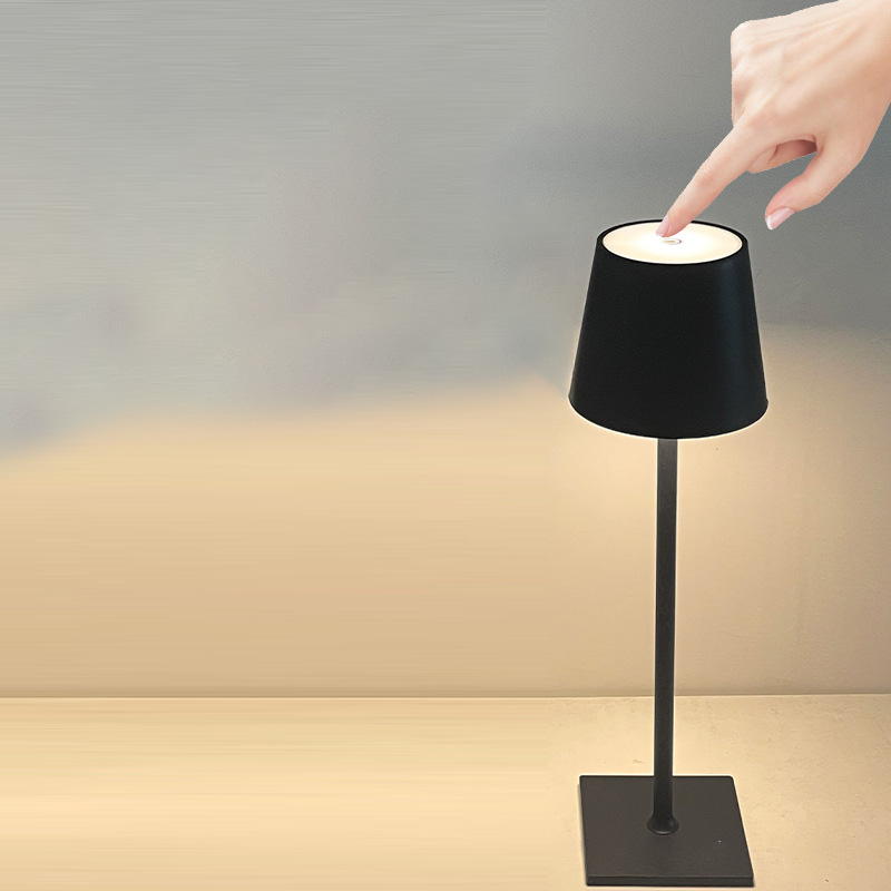 Table lamp LED Simple Modern Hardware Decoration Tall Table Lamp Bedroom Bedside Touch Switch USB Charging Night Light simple