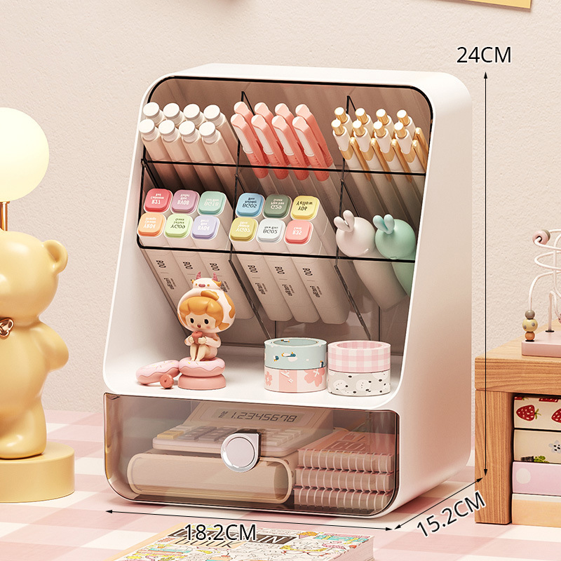 Desktop diagonal storage box, storage shelf, drawer type organization, cosmetics storage box, stationery storage, pen holder holder
