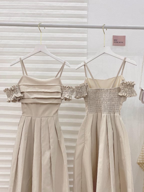 ĐẦM TAY NHÚN 2 BÊN TRỄ VAI BIGSIZE (L-2XL)