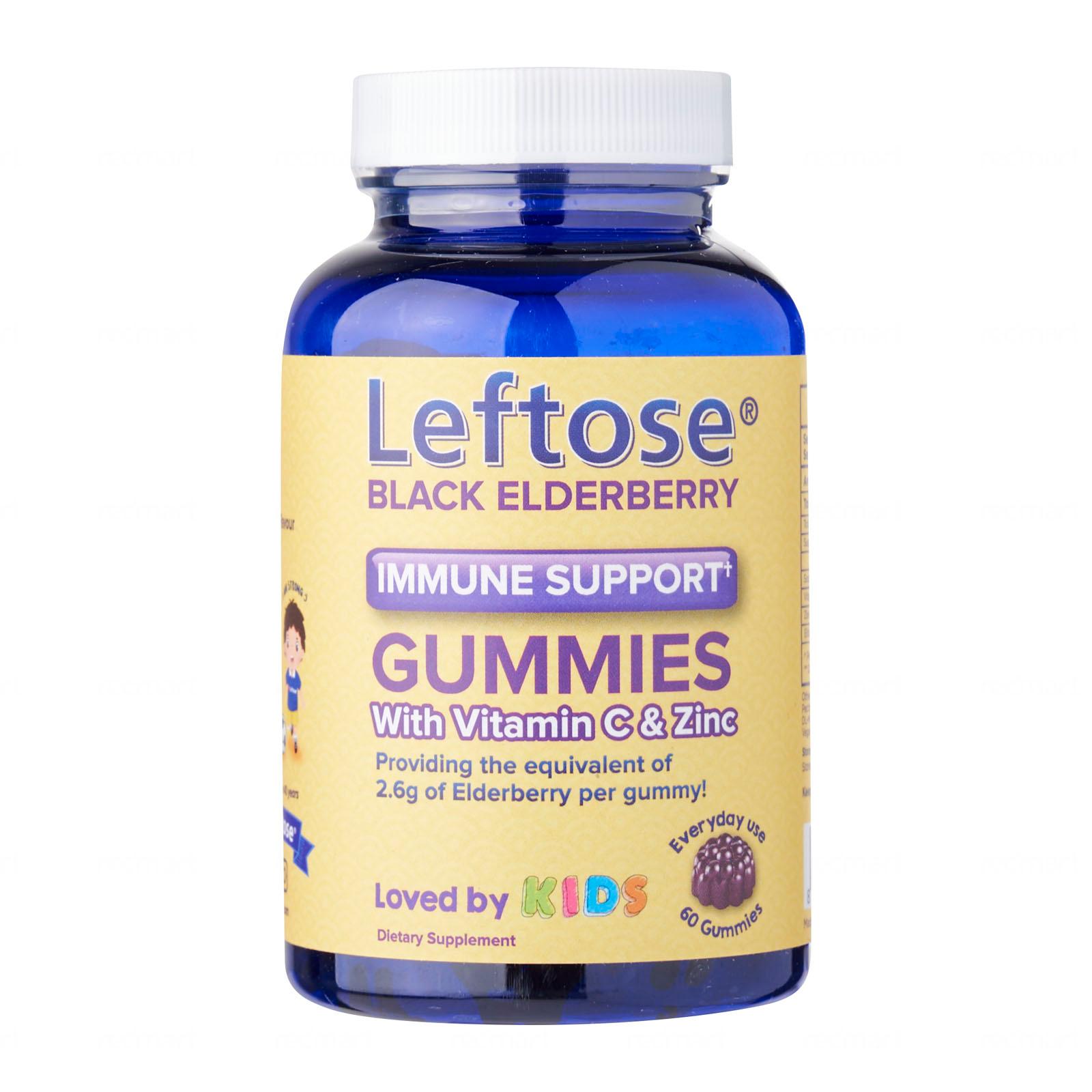 LEFTOSE Black Elderberry Gummies With Vitamin C And Zinc 60S - By Medic ...