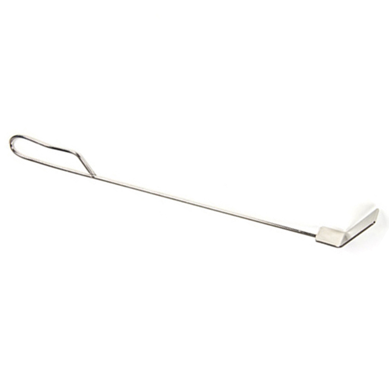 Stainless Steel Charcoal Ash Rake BBQ Ash Tool Rake Poker for Joe Charcoal Smoker Wood Burning Stove Silver