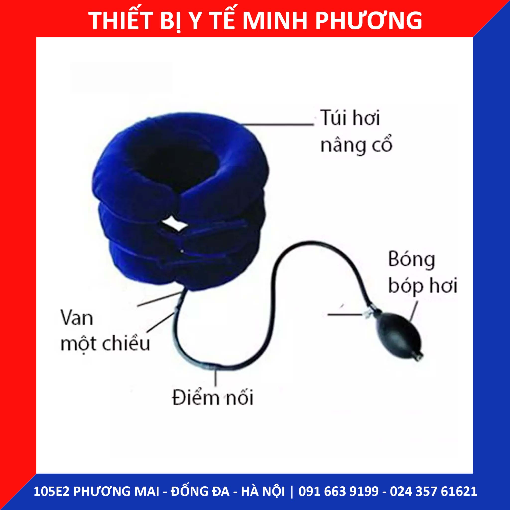 Đai cổ bơm hơi LUCASS hỗ trợ đốt sống cổ