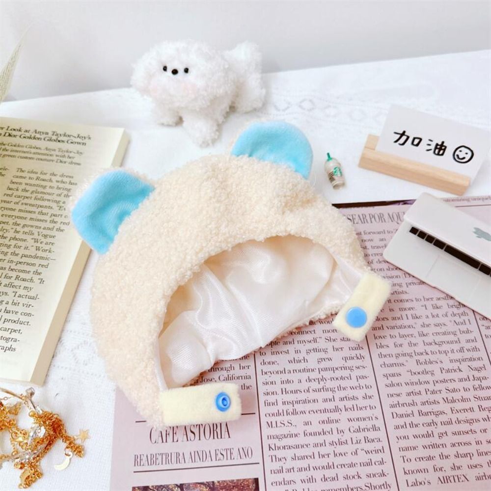 BINACHI Mũ Beanie Mũ búp bê vải bông 20cm Quần áo mềm Mũ động vật Mũ búp bê không thuộc tính Búp bê nai sừng tấm tự làm Mũ đội đầu Mũ trùm đầu búp bê ngôi sao Phụ kiện búp bê vải bông 20cm