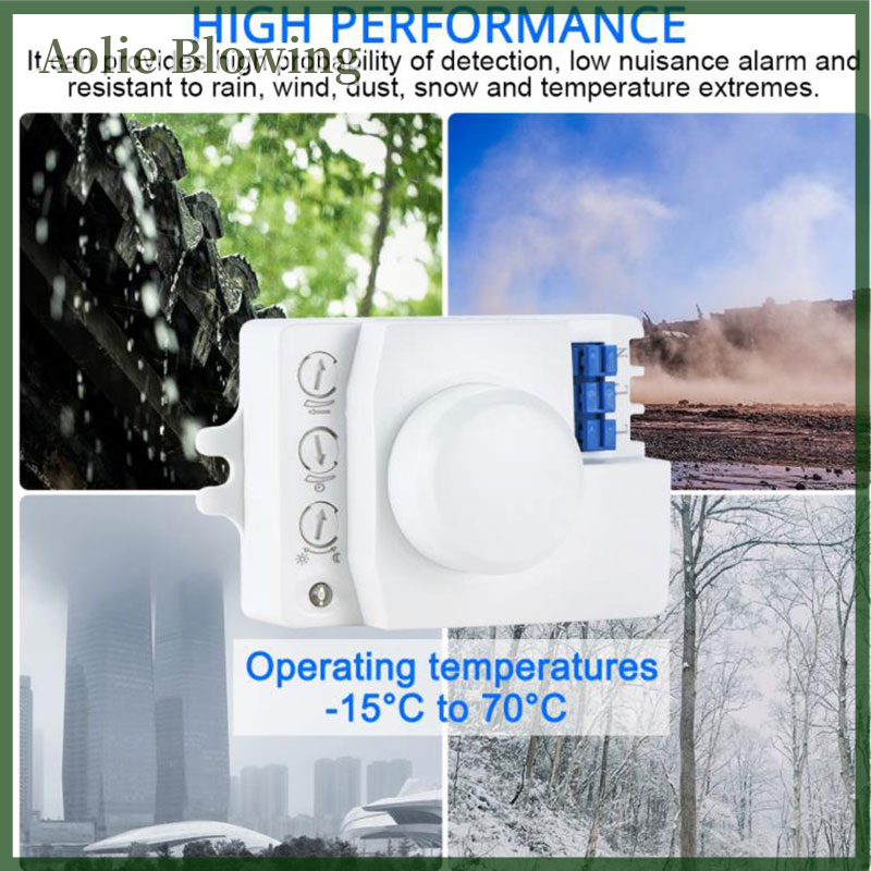 Aolie Microwave Sensor Switch 5.8ghz HF 220V LED 360 Degree Radar Motion Body Sensor
