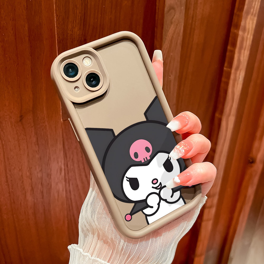 ZCSIBORUI for Samsung A06 Back Cover Cute Kuromi Pattern Soft Camera Protection Rubber Square Ladder Phone Case.