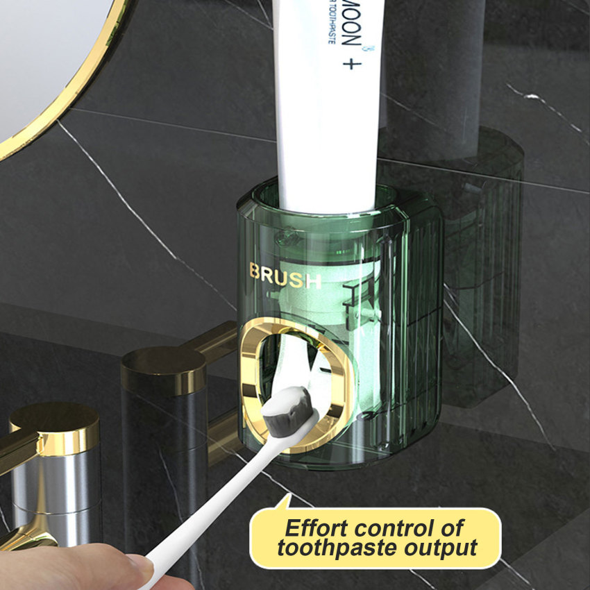 Automatic Toothpaste Dispenser Bathroom Accessories Wall Mount Lazy Toothpaste Squeezer Toothbrush Holder