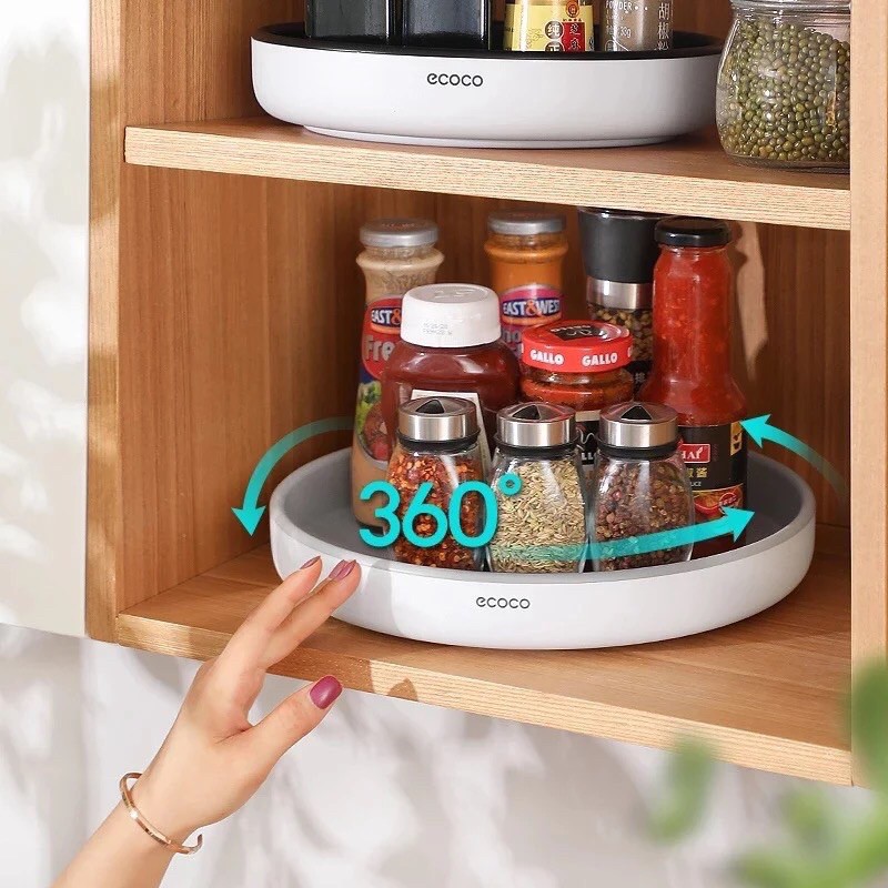 KHAY ĐĨA ĐA NĂNG ĐỂ ĐỒ XOAY 360 ĐỘ ECOCO MẪU MỚI CAO CẤP