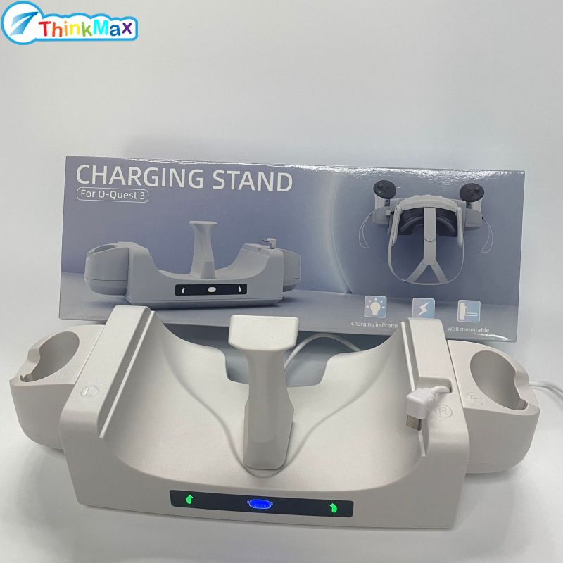 THINKMAX,100%Authentic!!Charging Station VR Headset Controller Handles Charging Dock With LED Indicator Compatible For Oculus/Meta Quest 3