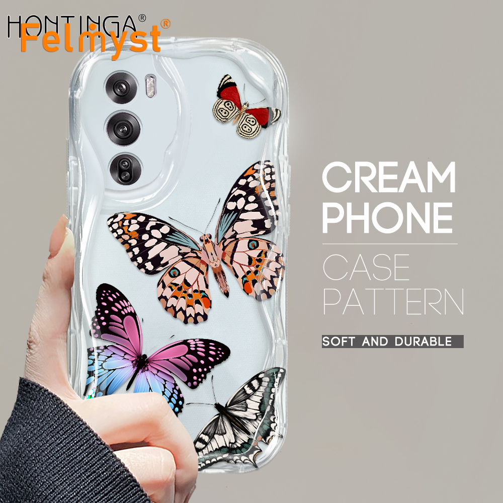 FELMYST%20for%20OPPO%20F27%20Reno12%20F%20Reno12%20Pro%20Reno12%205G%20Back%20Cover%20Beautiful%20Butterfly%20Cream%20Texture%20Wavy%20Edge%20Soft%20Silicone%20Phone%20Case%20-%20Image%202