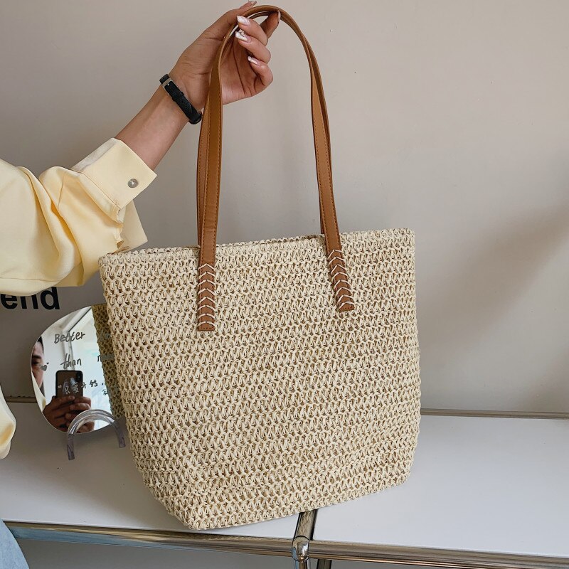 Big Straw Weave Tote Bags for Women Large Capacity Woven Shoulder Bag ...