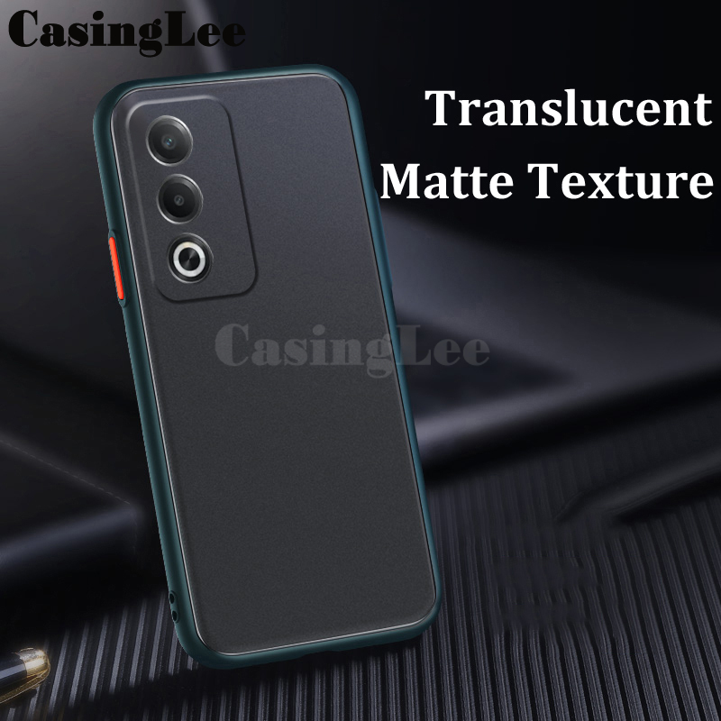 For OPPO K12X 5G Case Shockproof Scrub Matte Transparent Soft edge Silicone Frame Hard Clear For OPPO K12X Back cover Phone Cases.