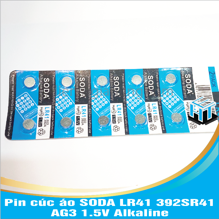 Combo 5 viên pin cúc áo soda lr41 392/sr41 ag3 1.5v alkaline