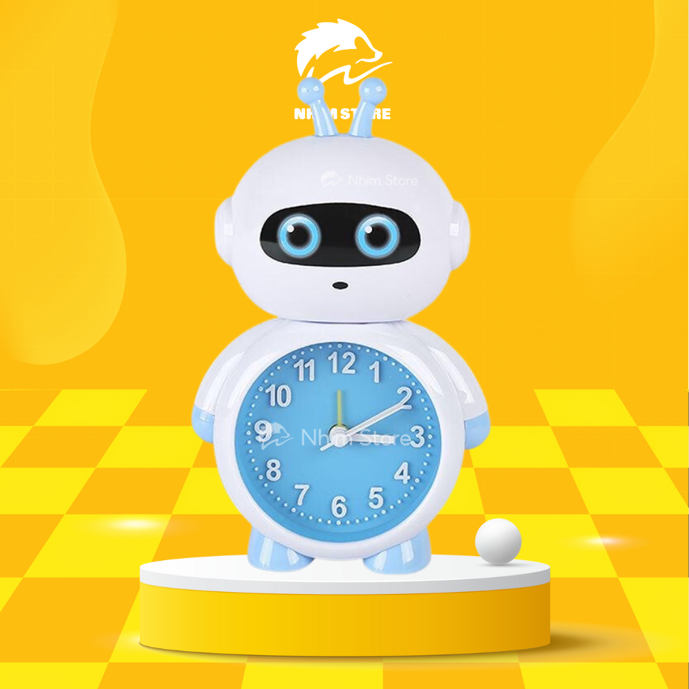 Đồng hồ báo thức để bàn hình Robot đáng yêu - Đồng hồ để bàn chuông siêu to giá rẻ