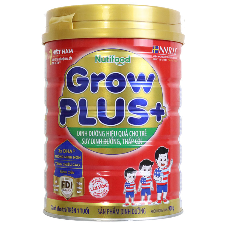 Sữa bột nutifood grow plus+ đỏ - hộp 900gr