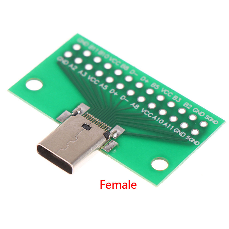Lngbo bộ chuyển đổi bảng mạch pcb kiểm tra đầu cái 24 + 2p usb 3.1 type-c ổ cắm đầu nối 2.54mm