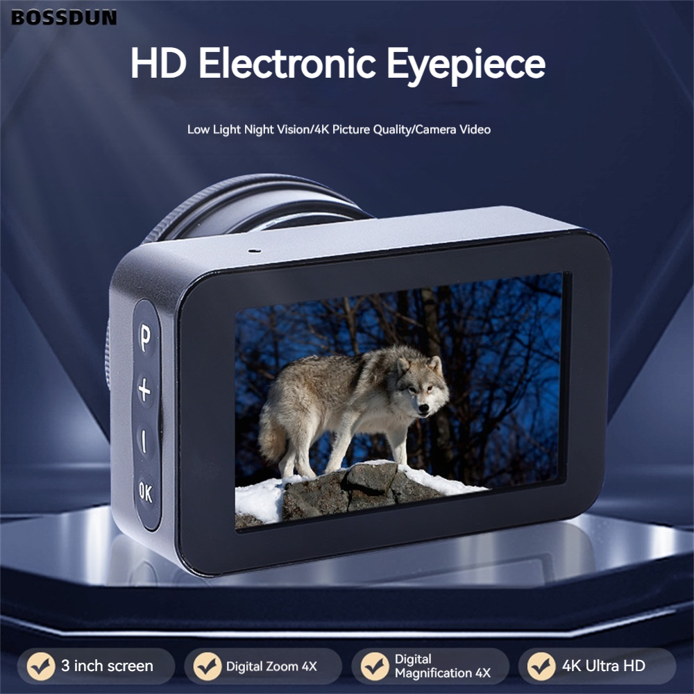 3 inch 4K HD Digital Telescope Eyepiece Portable Low Light Night Vision Camera for Monocular Binocular Telescope Spotting Scope.