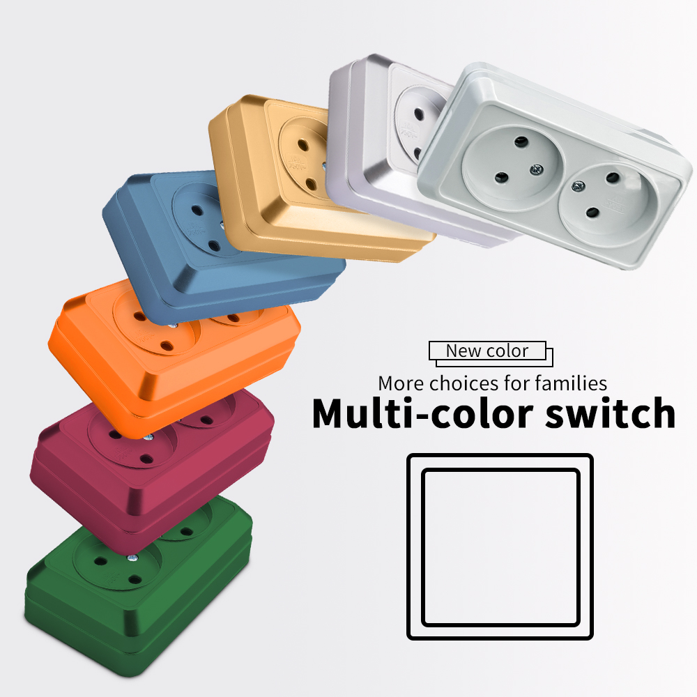 Red%20Electrical%20Outlets%20Classic%20Wall%20Mounted%20Power%20Socket%20Paint%20Plastic%20Not%20Ground%20EU%20Standard%20Retardant%20250V%20Surface%20Home%20-%20Image%203