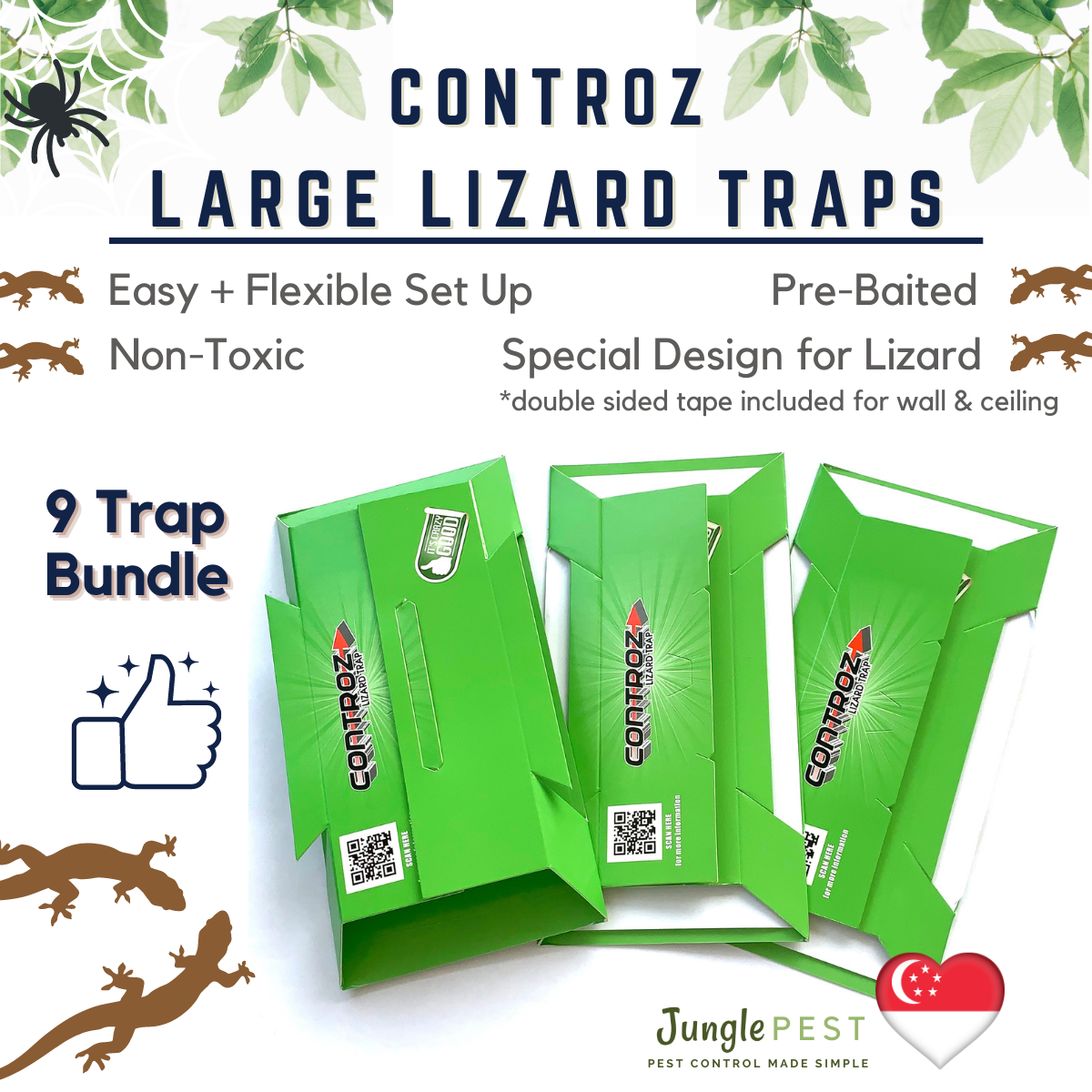 Large Lizard Trap Controz Glue Trap, Sticky Trap 9 PC Cicak Killer [Buy 2  Free 1]