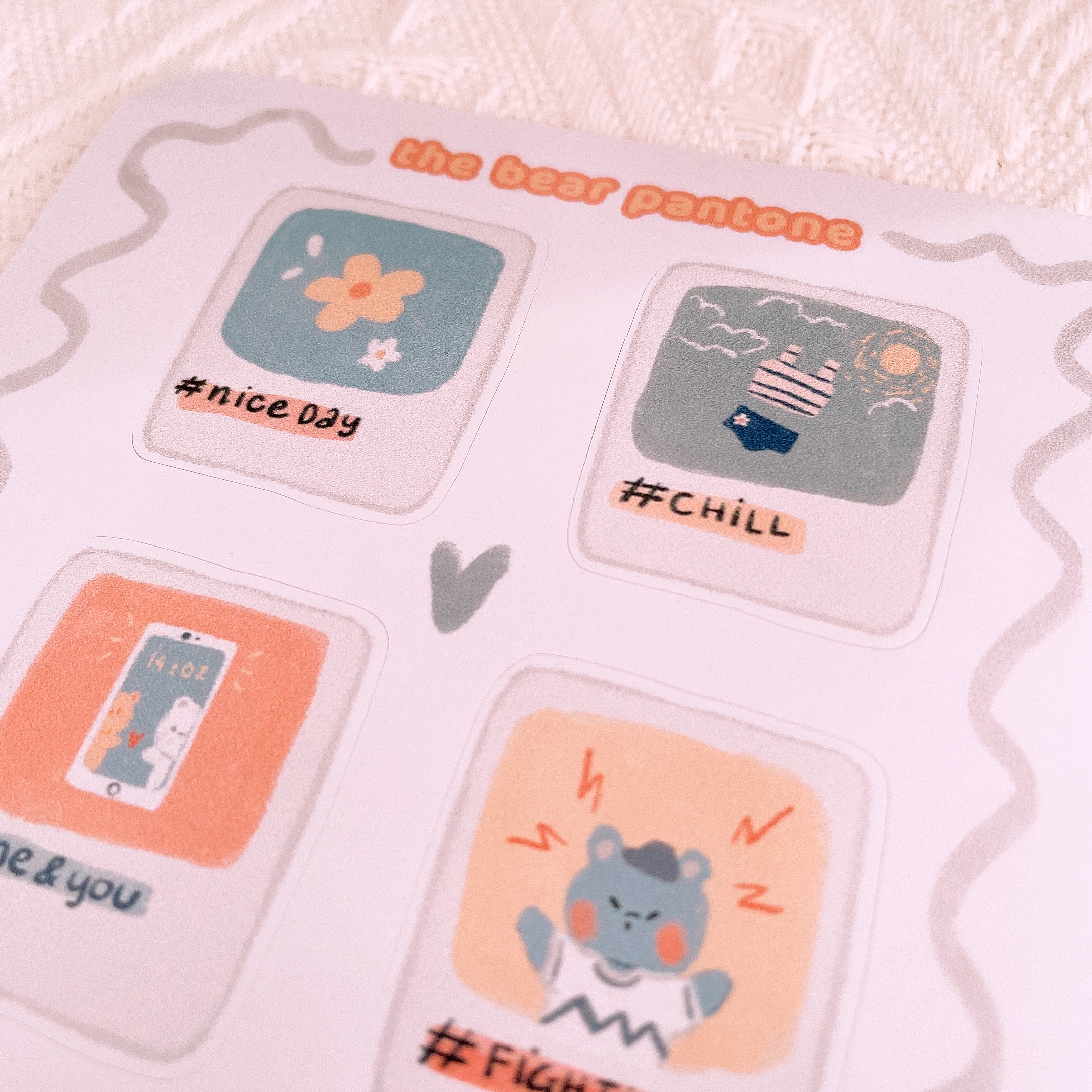 [HCM]Bé Bear - Set Sticker Pantone Mini Cute Tông Pastel