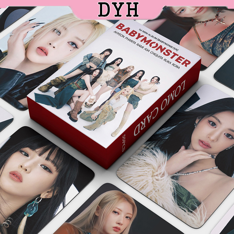 55pcs/box babymonster photocards babymons7er album kpop lomo card collection card