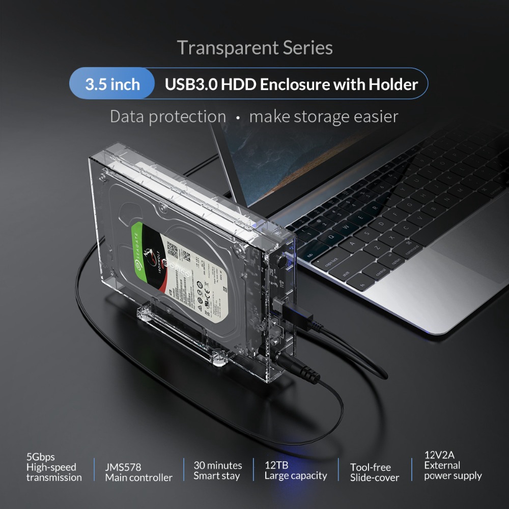 ORICO SATA to USB3.0 HDD Enclosure High Speed 5Gpbs Transparent