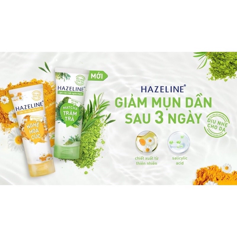 [Mẫu mới] Sữa rửa mặt Hazelin (Nghệ kiwi, Matcha lựu đỏ)