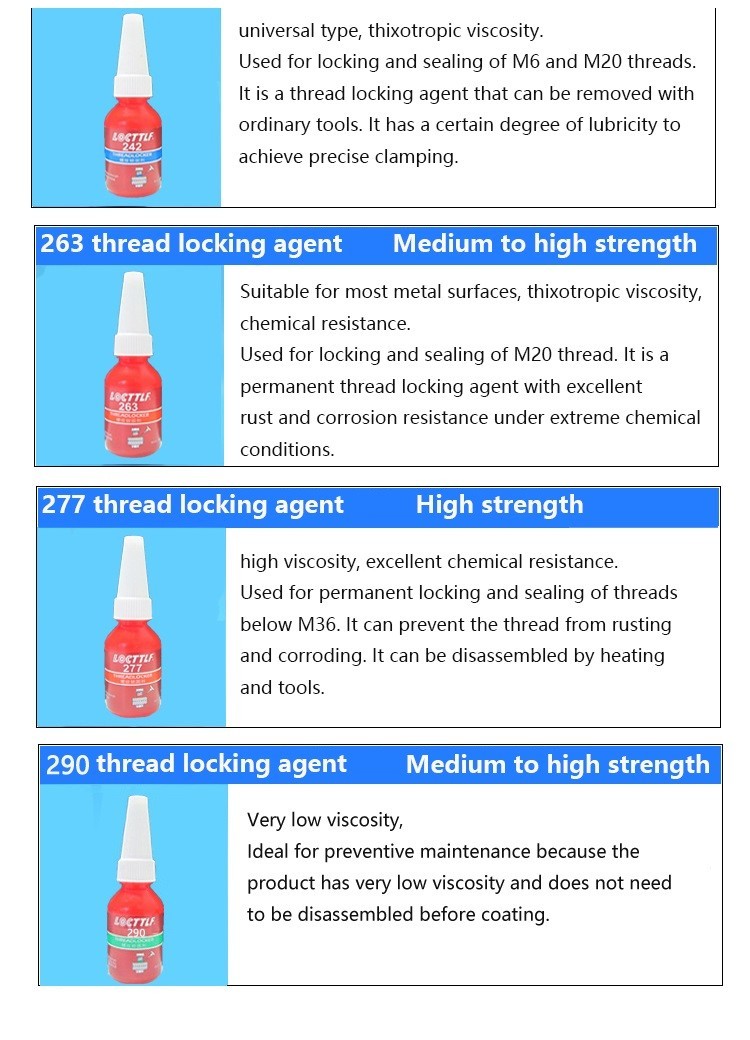 HOMETOOL Heavy Duty 10ml Threadlocker 262 for Locking and Sealing Industrial Machinery