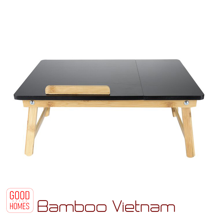 Bàn laptop để giường gấp gọn gỗ tre