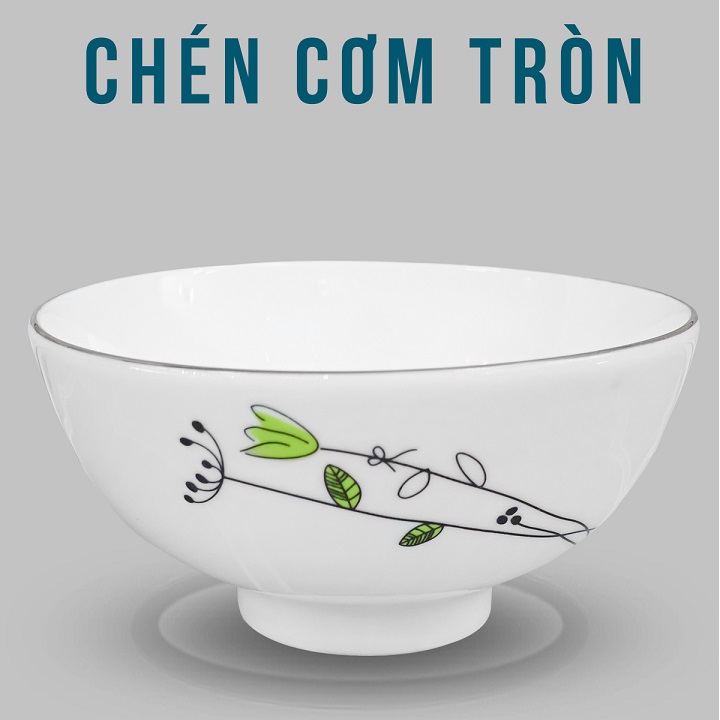 Combo 6 Chén cơm sứ  Chuan Kao hoa dây xanh cao cấp