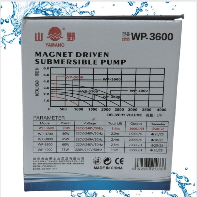 YAMANO WP 3600 Pompa aquarium kolam air mancur