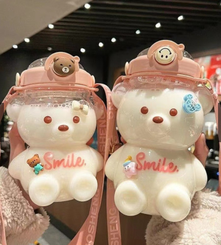 Bình nước con gấu 1000ml, bình đựng nước cute