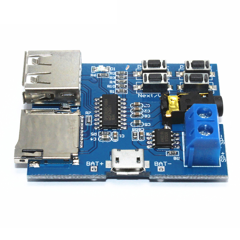 5V 3W MP3 Audio Decoder Power Amplifier Board Micro USB TF Card. 