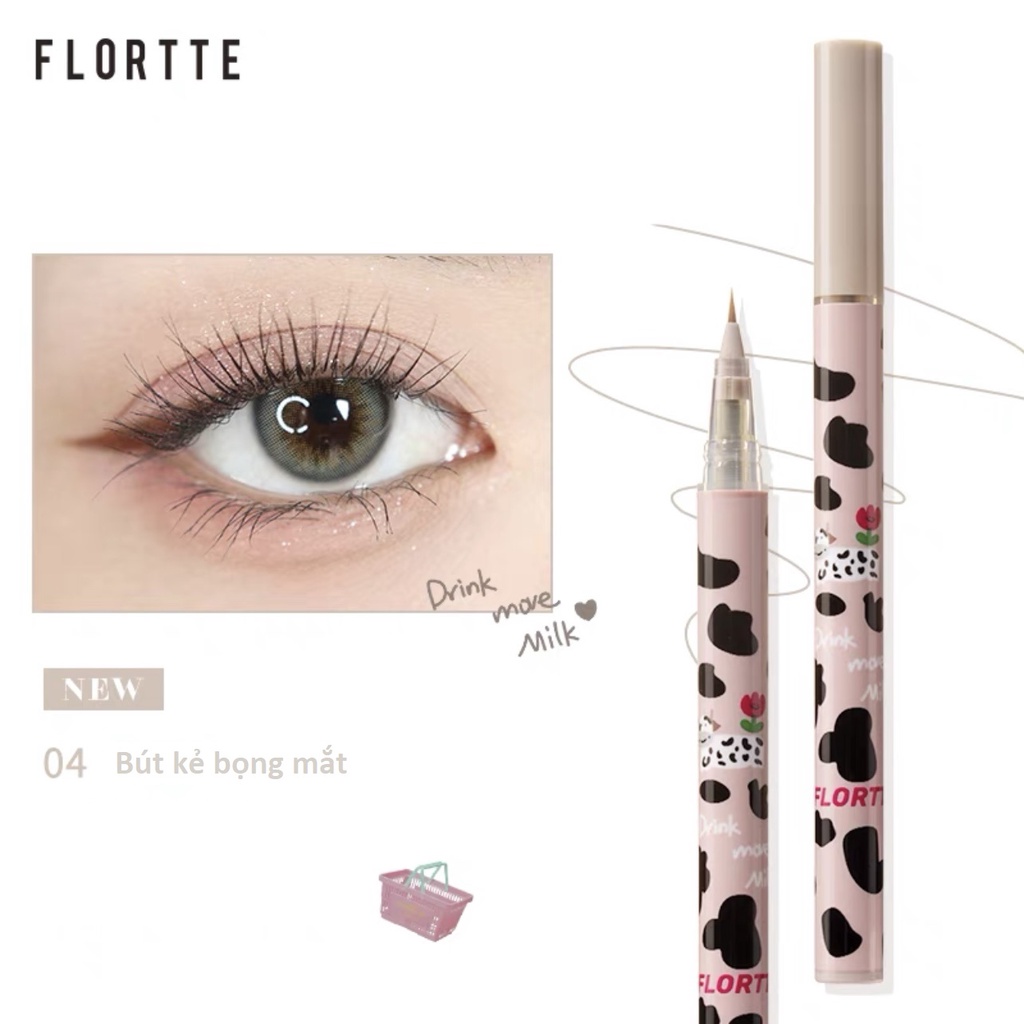 Bút kẻ mắt Flortte bò sữa siêu mảnh lâu trôi