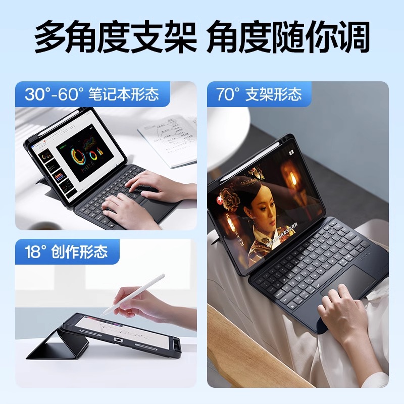 Smartdevil Ốp bàn phím có đèn nền với trackpad cho iPad Pro 11 inch (1st / 2nd / 3rd Gen) iPad Pro 12.9 inch（3rd / 4th / 5th Gen）iPad Air 5 Air 4 Air 3 iPad Mini 7 mini 6 iPad 10th / 9th / 8th / 7th Gen 10.9 / 10.2 / 10.5 / 8.3 inch từ vỏ Ốp ipad