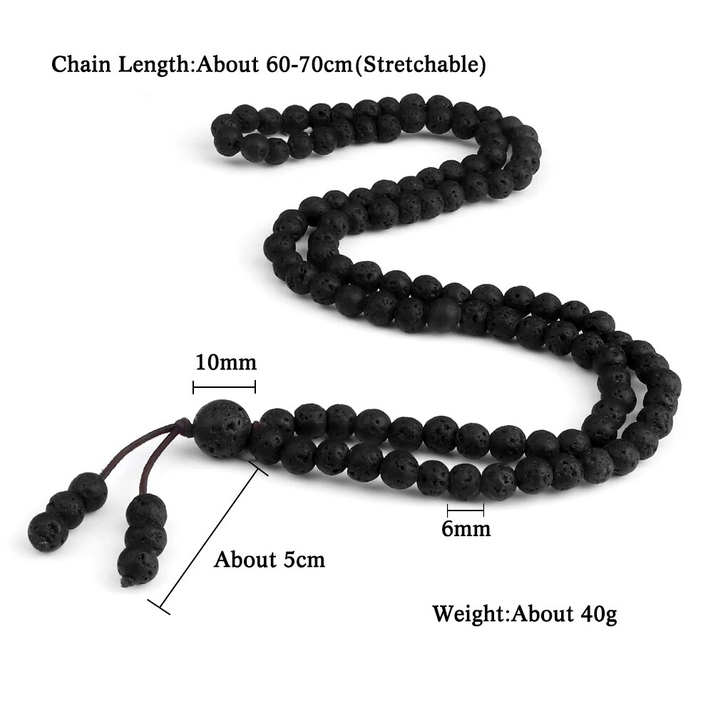Men Volcanic Lava Stone Beaded Necklace 108 Mala Beads Meditation Yoga Wrap Bracelets Handmade Black Energy Jewelry Oil Diffuser. 