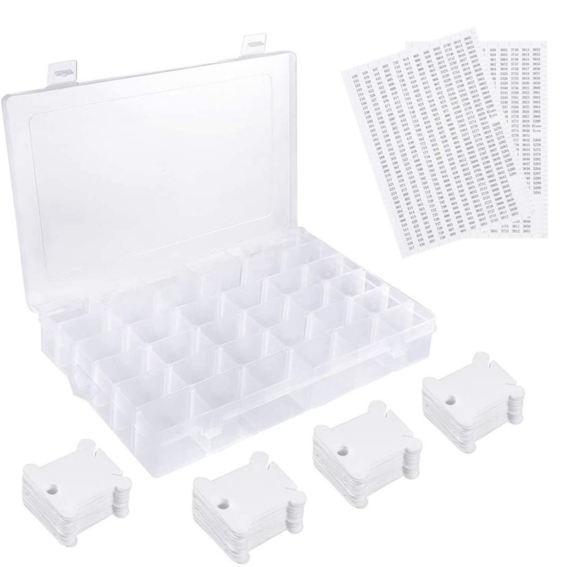 36 Grids Embroidery Floss Storage Box with Floss Bobbins DIY