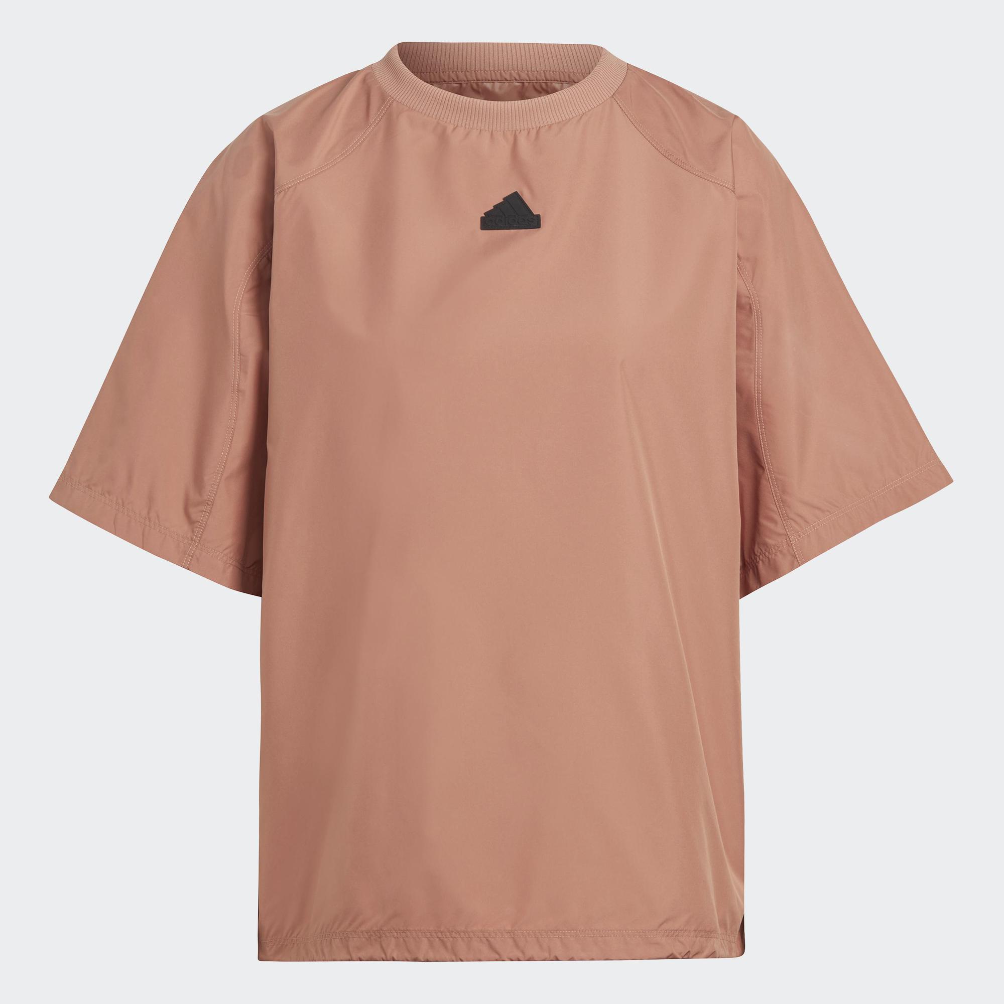 Adidas phong cách sống áo thun suông city escape nữ nâu hz7298