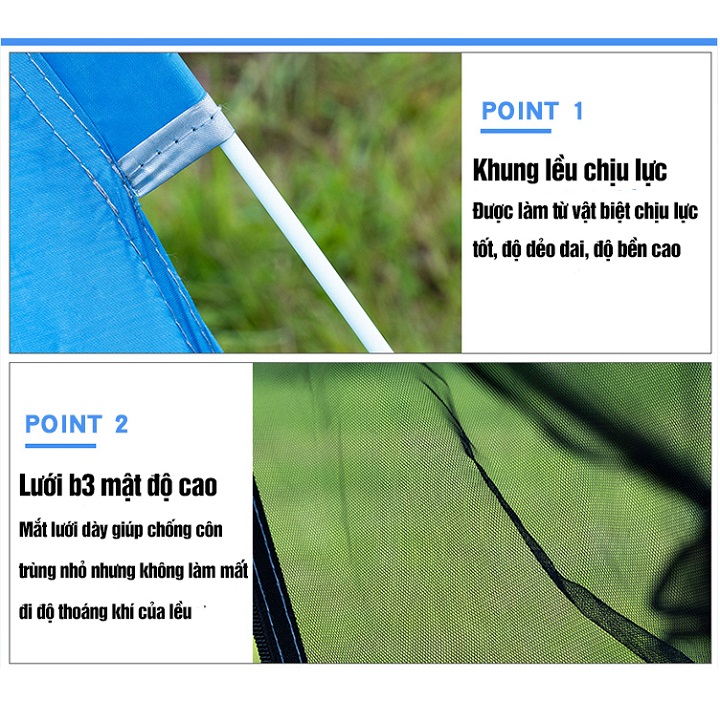 Lều cắm trại dành cho 4-6 người cỡ chuẩn 2mx2m