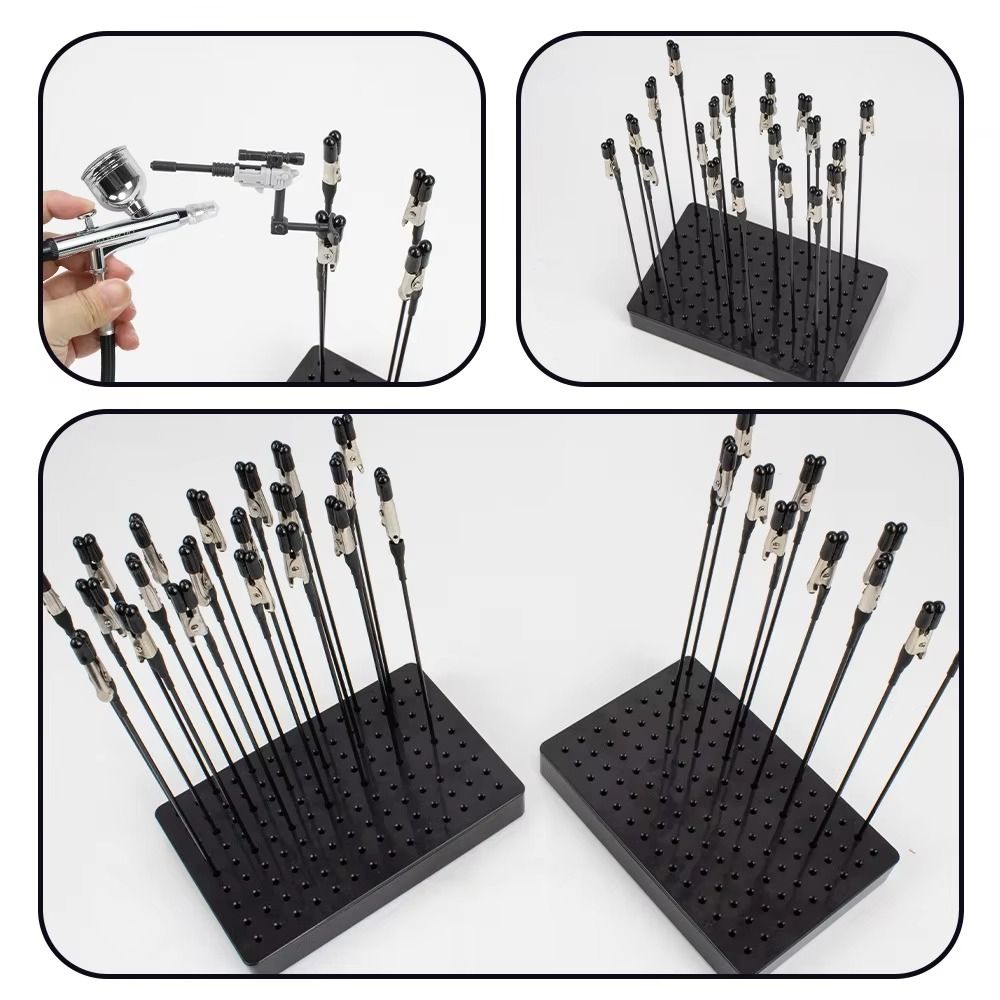 Model Paint Clips Durable Metal Clips Model Spray Stand Base Alligator Clip Stick Plastic ...