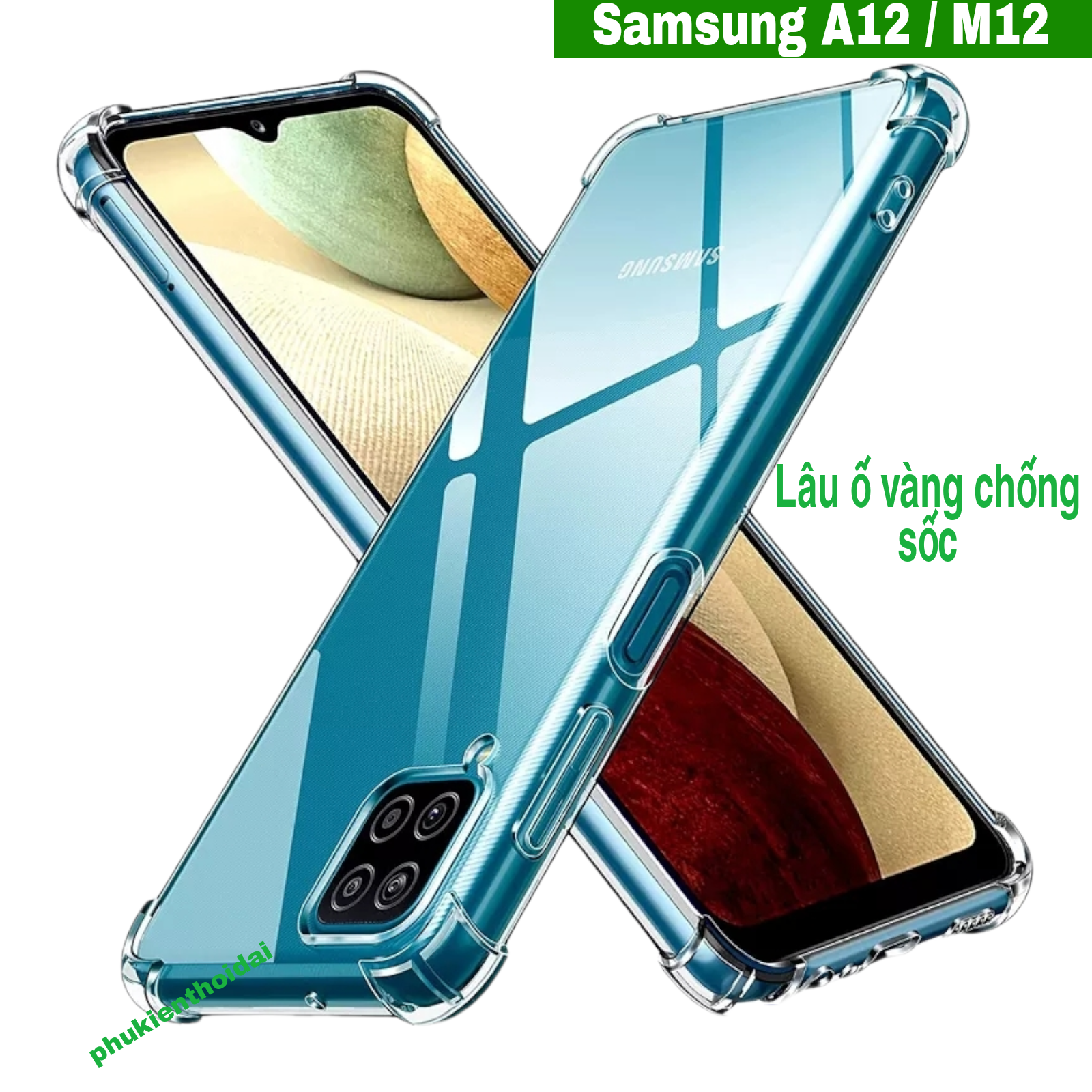 Ốp lưng Samsung A12 / M12 / A13 / A14 / A14 5G dẻo trong suốt lồi 4 góc chống sốc chống va đập mạnh siêu bền
