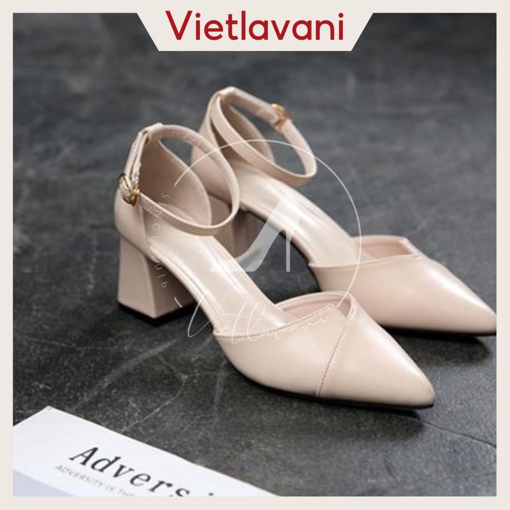 Giày Mũi Nhọn Hở Gót Cao 5cm mã LCC26