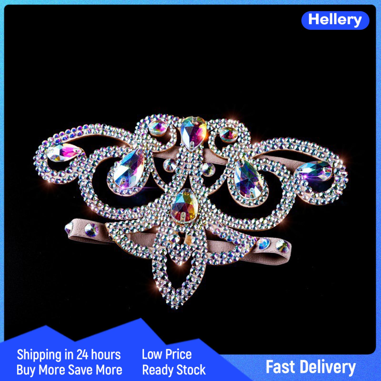 Hellery Belly Dance Leg Chain Rhinestones Shining Women Dancing Props Thigh Chain for Festival Stage Performance Weddings Halloween Show