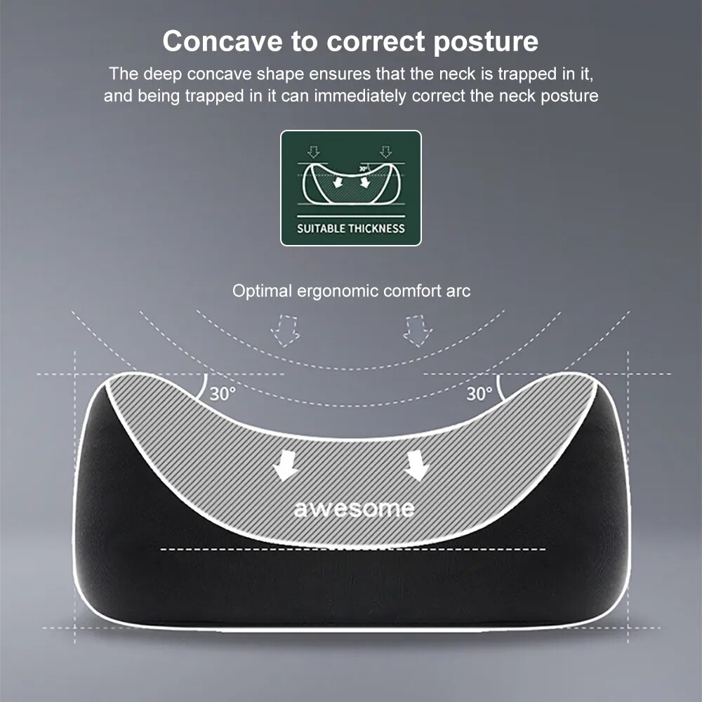 Car Pillow Headrest Neck Pillow Memory Foam Cervical Lumbar Support Car Headrest Back Pad Back Pillow Office Car Interior Acces