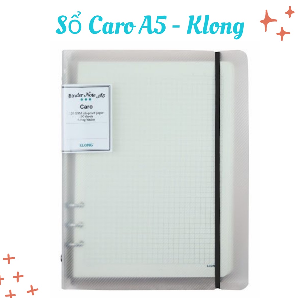 Sổ klong caro bìa nhựa kẹp còng a5 100 tờ - ms: 994