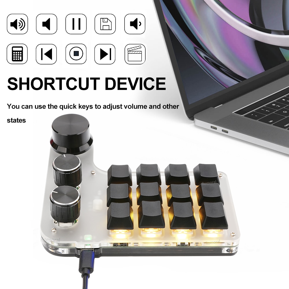 RGB Custom Macro Keyboard Bluetooth 2.4G Receiver USB 3 Mode Programming Game Photoshop Hotswap Mechanical Shortcut Keypad