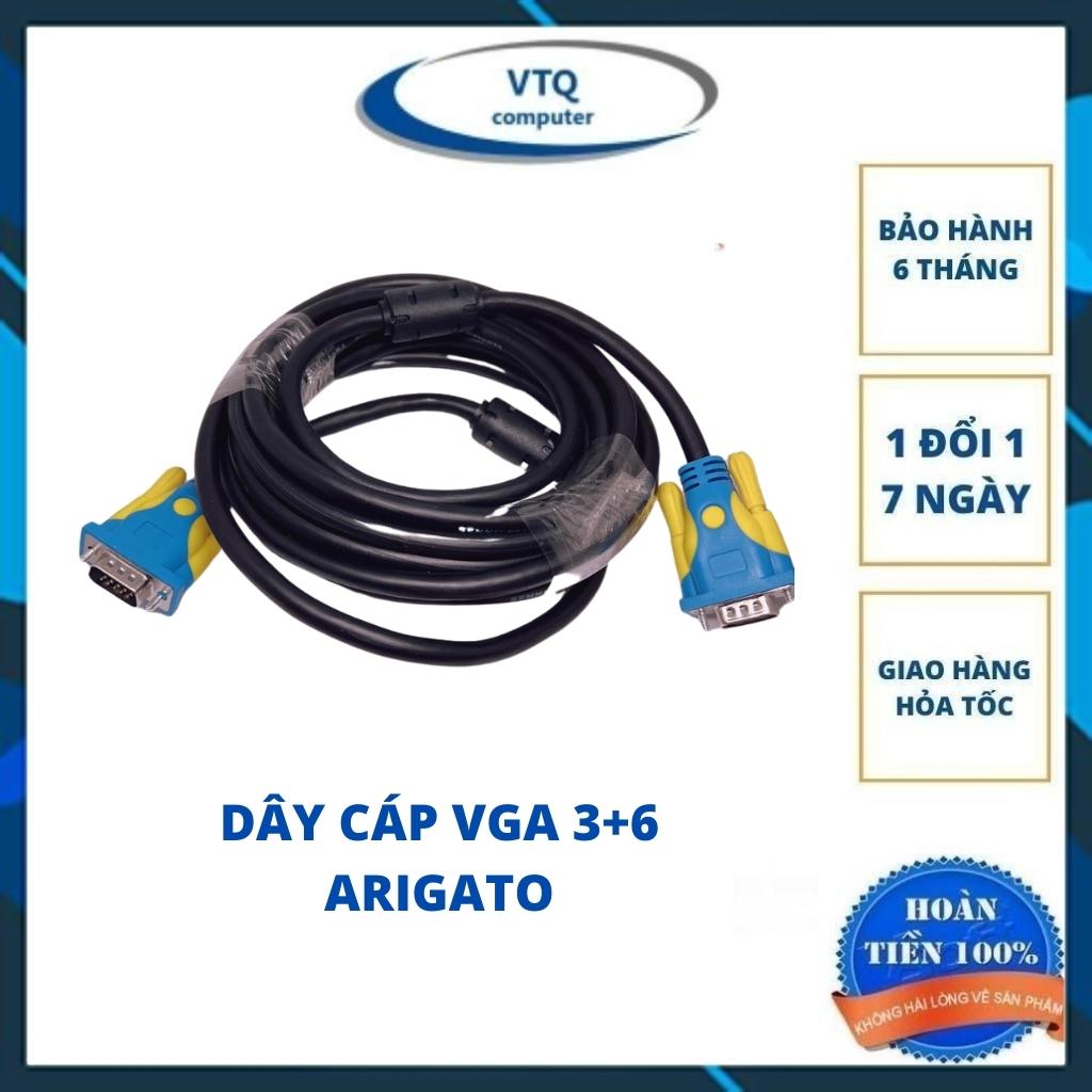 Dây vga 3+6, cáp tín hiều vga 3+6 1.5m, 3m, 5m chính hãng arigato. bảo hành 12 tháng