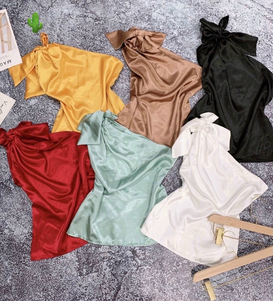 Áo Lệch Vai Nơ Lớn