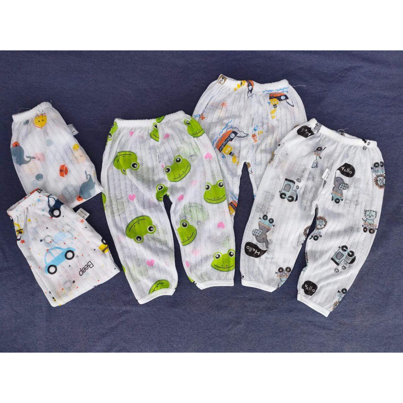 Quần dài chục cotton giấy cho bé