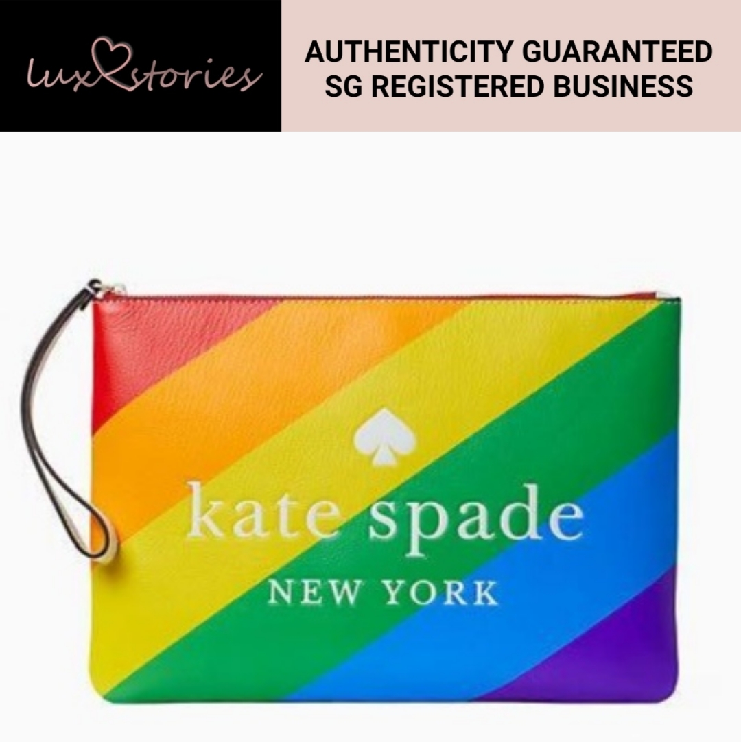 Kate Spade Rainbow Large Zip Pouch wlr00578 | Lazada Singapore